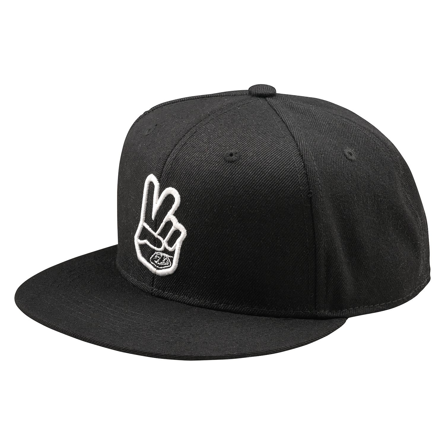 Troy Lee Designs Spring 2025 MX Peace Flat Bill Snapback Cap Black
